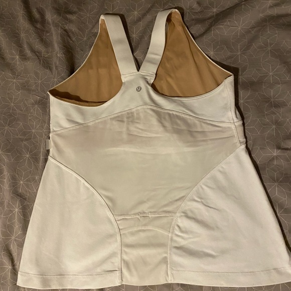 Lululemon White Mesh Back Deep V Tank - Picture 5 of 9